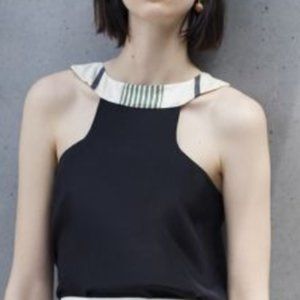 ZEUS+DIONE Blk Ismene Striped Tank Sz FR 44